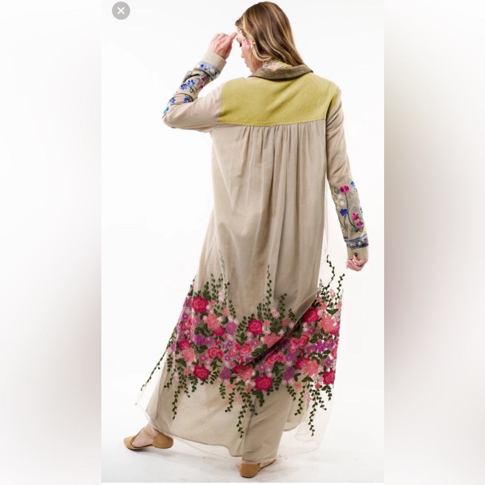 Aratta Kensington Garden Duster-stunning details! Sz M NWT